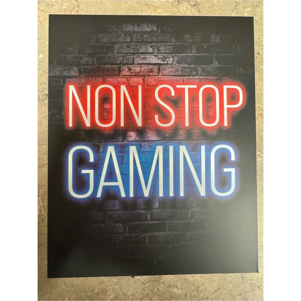 Neon-Style Gaming Wall Art Collection - Multi-Color Gamer Signs